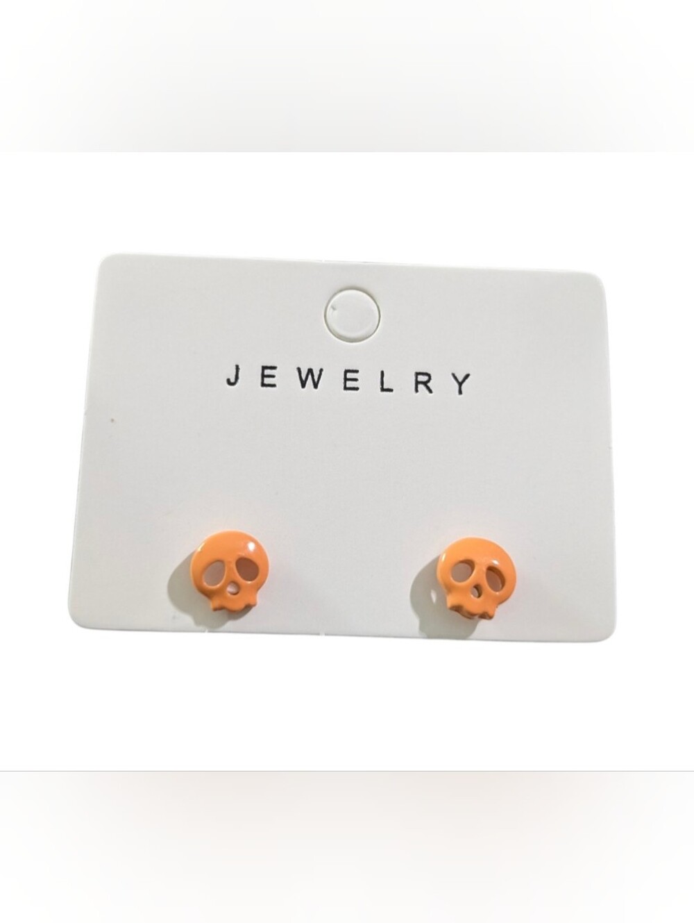 Orange Skull Stud Earrings